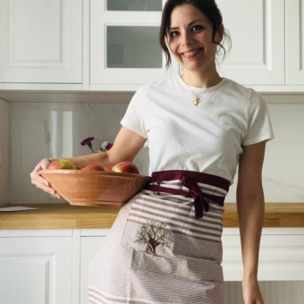 Waist apron wine red